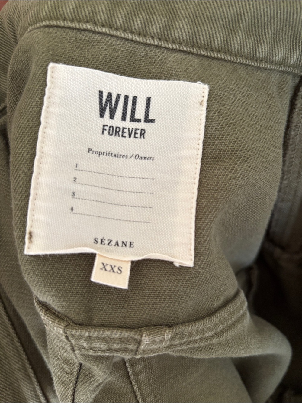 Sezane Will XXS Olive denim Utility Jacket with Button Front chore jacket - Picture 10 of 11